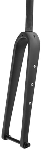 BSFHQS Forcelle Rigide Bici da Strada Gravel 700C Forcella Bici con Freno A Disco in Carbonio Forcella Anteriore per Bici con Tubo Dritto/Conico da 1-1/8 ASSE Passante 12×100mm(Matte Black,Straight)