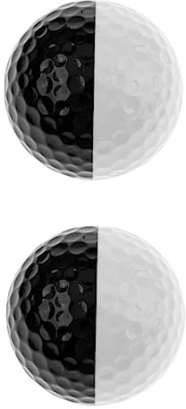 BESPORTBLE Palline da Pratica da Golf in 2 Unitá, Doppio Strato Nero Bianco, di Mira per Migliorare Controllo e Tecnica
