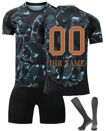 Personalisierte Fußball-Trikot-Set 24/25 – Heim/Auswärts T-Shirts mit eigenem Namen & Nummer, inkl. Shorts & Socken – Fußball-Trainingsset & Geschenkidee für Kinder und Männer