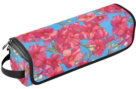 Glowing Red Phlox Flowers Hair Tool Travel Bag for Women and Heat Resistant Mat with Zipper Large Capacity Hair Tool Organizer for Flat Irons, Straighteners, Curling Irons Portable Organizer
