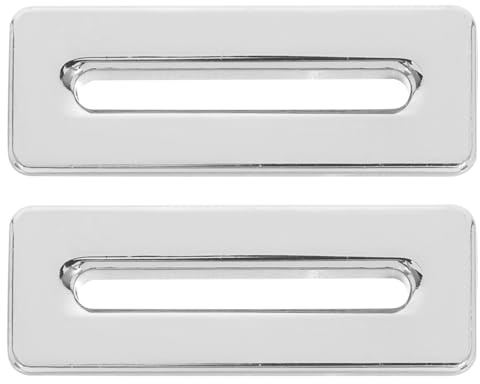Veemoon Anillo Embellecedor Para Rebosadero De Lavabo 2 Piezas Aleación De Zinc Color Plata Diseño Rectangular Tapa Desbordamiento Para Fregadero Cocina y Baño Mejora La Decoración Del Lavabo