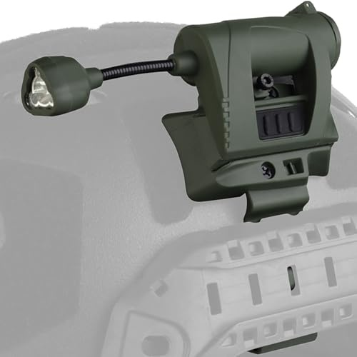 Gunyoo Taktische Helmlampen 4 Modi Grün/Rot/Weiß/IR LED Aufgabenlampe mit Helmlampenhalterung Biegbare Überlebenssignallampen für Outdoor-Jagd Airsoft Schnelle Helmlampen