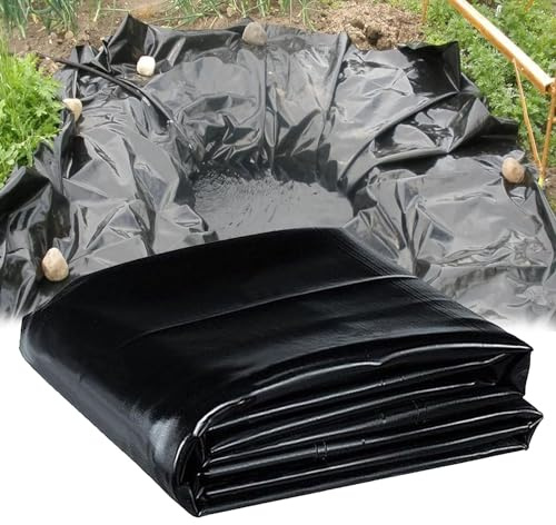 HDPE Pond Liner 4x8m - Black Waterproof Membrane for Outdoor Ponds Water Gardens Fish & Koi Pools Heavy-Duty Pre-Fabricated Pond Liner 3x4m 4x6m 5x8m 8x10m 10x12m Options Available.