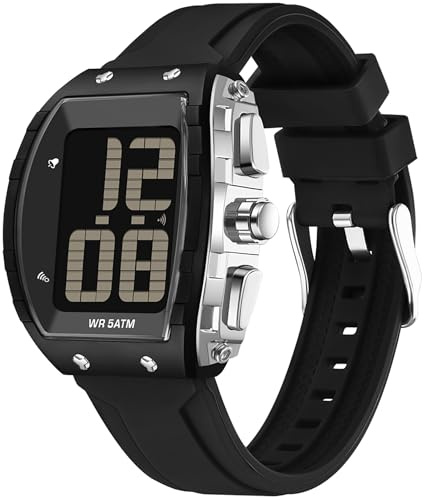 findtime Sprechende Uhr mit Großen Digital Zahlen für Sehbehinderte Blinde Menschen, Leicht zu Lesen Senioren Schwarz Armbanduhr