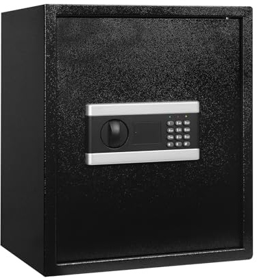 OUBUBY 45L Feuerfester Tresor Safe Tresor Feuerfest, Digitaler MöBeltresor mit NotschlüSsel Batteriekasten Doppelte Warnung für Bargeld Reisepass Dokumente Möbeltresor Wandtresor (38×31×45cm)