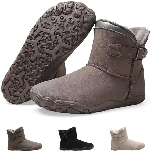 Hike Footwear HF Cozely - Women’s Fur-Lined & Ergonomic Barefoot Shoes, Snow Boots | Lightweight, Wide Toe Box Winter Boots | Winter-adapted Barefoot Design