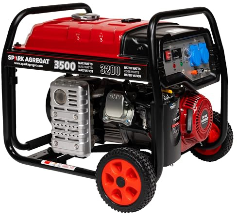 SPARK 4000 Stromgenerator 3500 W Benzin mit AVR – Leistungsstarker 4-Takt EU5, Notstrom Aggregat für Haus, Garten & Baustelle, stabile 230 V Steckdosen