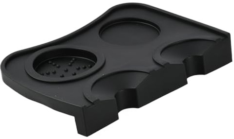 Focenat Silicone Coffee Tamper Mat with Corner Edge Protection, Anti Slip Espresso Tamping Pad for Portafilter, Waterproof Heat Resistant Barista Mat, Protect Worktop for Coffee Machine Accessories