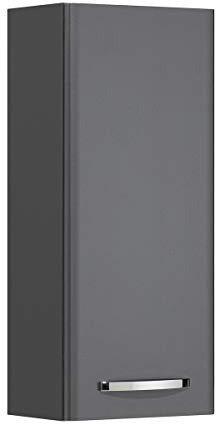 Pelipal - Velo - Wandschrank, 30 cm, 1-türig, 2 Einlegeböden - Badmöbel in Anthrazit Hochglanz/Anthrazit Dekor