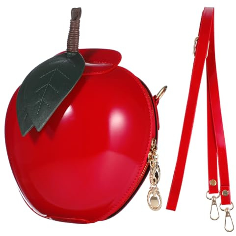 Luxshiny 1 x Schultertasche in Apfelform, Münzgeldbörse, Handtasche, Mädchen, Umhängetasche