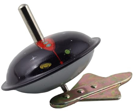 Blechspielzeug - Kreisel mit Rakete - Blechkreisel Modell 01