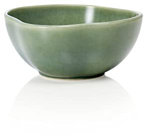 ROCKZZERO Lot de 6 assiettes creuses - Faïence - Passe au lave-vaisselle et à la température - Bol en matières premières respectueuses de l'environnement - Vert - Diamètre : 16 cm - Hauteur : 7 cm -