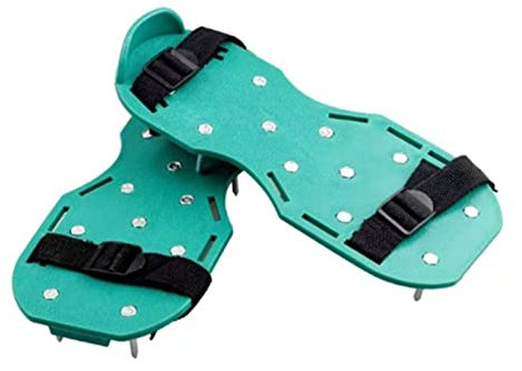 Soil Yard Aerator Shoes, Heavy Duty Adjustable Spiked Aerating Shoes, Manual Lawn Scarifier Shoes with Hook and Straps, Lawn Aerator Tool for Aerating Patio Garden