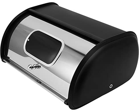 TOPINCN Bread Box, Keep Bread Storage Holder for Home (Black)