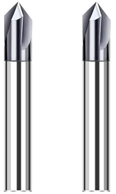 CREEYA Fresas de Chaflán de Metal Duro 8mm, 3 Dientes CNC, HRC 55, 60°, Negro AlTiN Revestimiento, Para Acero Metal Madera Plásticos