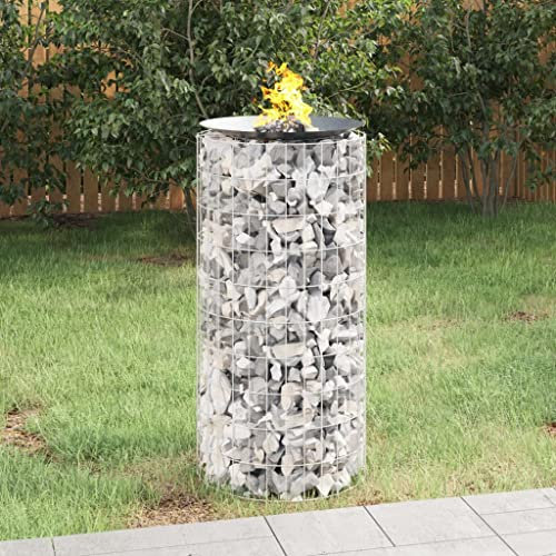 Möbelset Gabione Feuerstelle 50 cm Eisen verzinkt