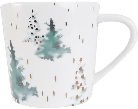 BESTonZON Keramikbecher Mit Weihnachtsbaum Muster Wasserbecher Für Kaffee Tee Einohrbecher Für Zuhause Büro