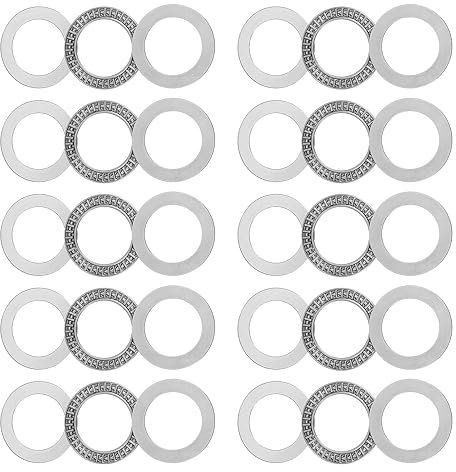 sourcing map Rodamientos de Agujas de Empuje Axk3552 con Arandelas Diámetro Interior de 35 MM Diámetro Exterior de 52 MM Ancho de 2 MM Paquete de 10 Unidades
