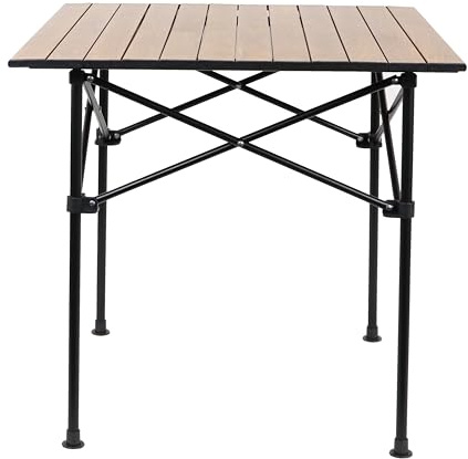 Ondis24 Campingtisch Klapptisch Gartentisch aus Aluminium faltbar, Falttisch, Picknicktisch belastbar bis 50kg (braun, 71 x 69.5 x 67.5 cm)