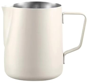 AMIUHOUN Brocca per schiumalatte con beccuccio rotondo, brocca per latte e latte, bricco per latte professionale