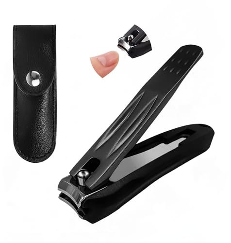 KOOTEC® Cortaúñas Profesional de Acero Inoxidable + Funda | Cortaúñas Pies y Manos con Depósito | Para Hombre y mujer.