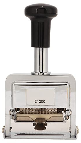 ANKROYU Selbstfärbender Nummernstempel, 12-stelliges automatisches Nummerierungsgerät, Nummernstempel-Set, Desktop-Briefpapier zum fortlaufenden Nummerieren, mit Griff