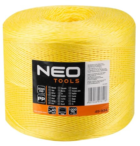 NEO TOOLS Polypropylen Seil 2000 m Polypropylenschnur Outdoor Tauwerk | Flechtleine Textilseil Leine Schnur Festmacher Rope Kunststoffseil Polyseil geflochten