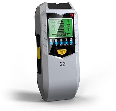 Leitungssucher Ortungsgerät, 5 in 1 Wandscanner Detektor mit LCD-Display und akustischem Alarm, Multifunktional Stud Finder zum Auffinden von Metallrohren Holzbalken, Stromleitungen