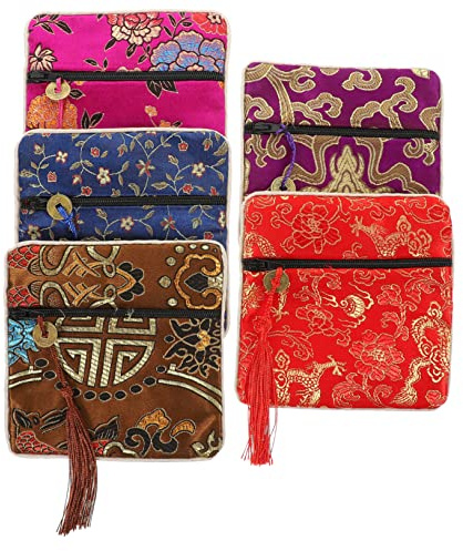Hoement 5stücke Teiliges Glänzendes Stoffbeutel Mit Kordelzug Kleine Vielseitige Stoffbeutel Farbige Als Aufbewahrungsbeutel Und Geschenkverpackung Für Süßigkeiten Schmuck Und Partybedarf