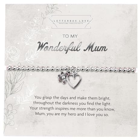 Letterbox Love Wonderful Mum card and Bracelet