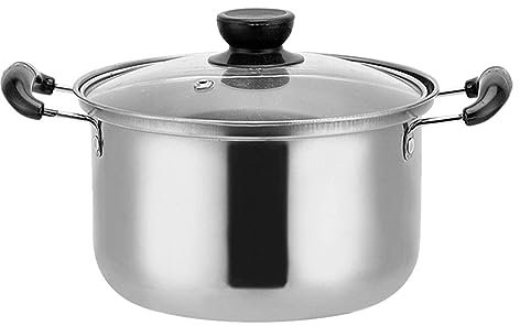 ETZRYSYB Olla para cocinar con tapa de sopa, sartén para cocina, cacerola, guiso, vaporera, olla hirviendo