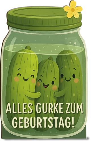 Geburtstagskarte lustig Gurke Geburtstag Holzkarte - Geburtstagskarte mit Umschlag - Lustige Geburtstagskarte, Witzige Geburtstagskarte, Lustige Geburtstagskarten, Lustige Karten, Lustige Karte