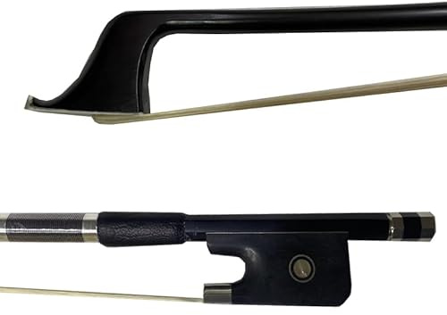 black carbon fiber cello bow white horse hair/black horse hair 4/4 size for adult (white)