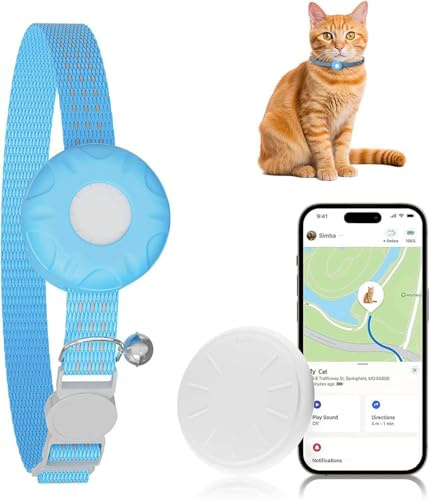 ZFSJTAG Cat Tracker, Lightweight Pet Tracker for Cats, Cat GPS Tracker Compatible with Apple Find My App(Only iOS), Real-Time Tracking, Precise Positioning, No Monthly Fee