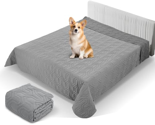 PICK FOR LIFE 97x190cm wasserdichte Hundedecke, beidseitig verwendbare Decke als Schutz für Sofa und Bett - waschbare Haustierdecke für Hunde sowie Katzen, in der Waschmaschine waschbar