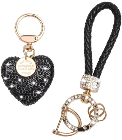 KQDRAVINE Auto Schlüsselanhänger Herz, Personalisiert Glitzer Schlüsselanhänger Damen, Car Keychain, Stilvolles Accessoire für Tasche, Geldbörse & Koffer