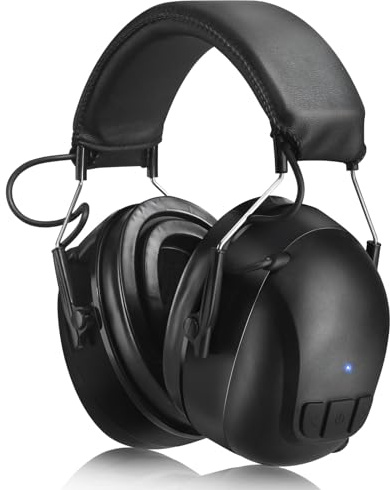 Gel Ear Pads Bluetooth 5.4 Gehörschutz-Kopfhörer mit 120h Spielzeit/integriertem Mikrofon, USB-C Wiederaufladbarer kabelloser Gehörschutz, 30dB Kapselgehörschutz, leise Arbeiten/Rasenmähen/Baustelle