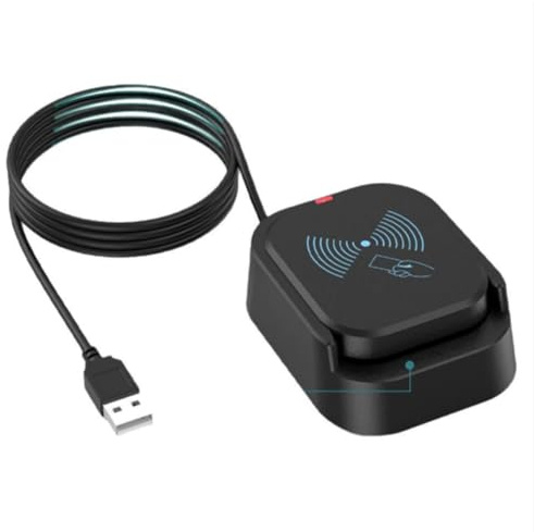 Flaroey Lector de tarjetas IC alimentado por USB para interacción sin contacto, alta durabilidad con soporte LED, fácil configuración
