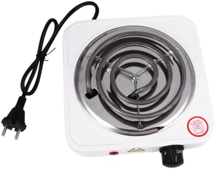 DECORNIJIA Estufa Eléctrica Portátil Quemador 1000w, Bobina Eléctrica Control De Temperatura Regulable, Acero Inoxidable, Para Uso Doméstico y Viajes, Compacto y Fácil De Transportar