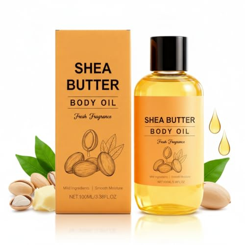 Aceite corporal de manteca de karité: crema hidratante nutritiva profunda con aceite de albaricoque de tocoferol, fórmula ligera y no pegajosa para todo tipo de pieles, mejora la luminosidad de larga