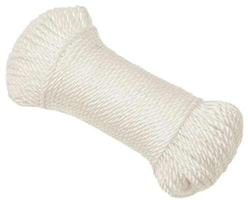 Tau Kletter Seil, Arbeitsseil Weiß 6 mm 100 m Polypropylen, Drinnen & Draußen