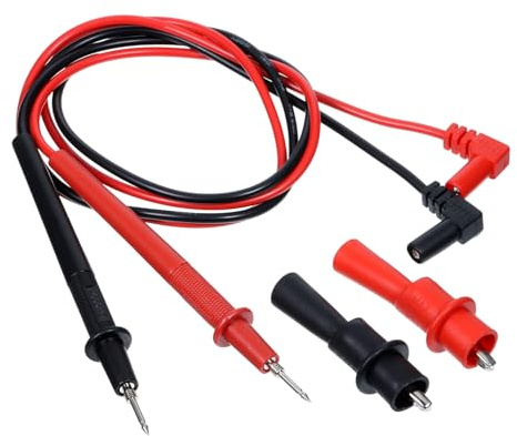 Lot de 2 câbles de test numériques 1000 V 10 A avec pinces crocodiles et longues fiches bananes pour multimètre - Kit de testeur professionnel