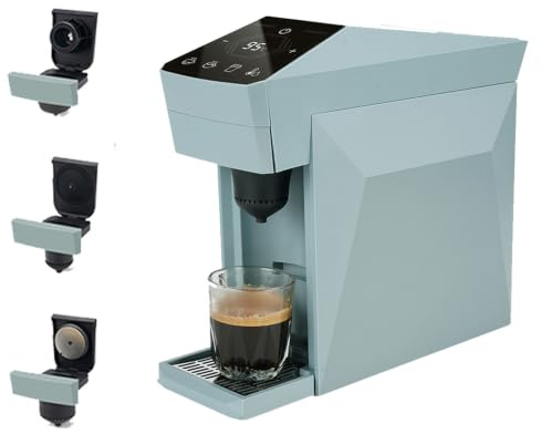 RECAFIMIL 3-in-1 Kaffeemaschine für NES/DG Einweg-Kaffeekapseln und gemahlenen Kaffee, 19-Bar-Espressomaschine mit 800-ml-Wassertank, Touchscreen-Steuerung, grau