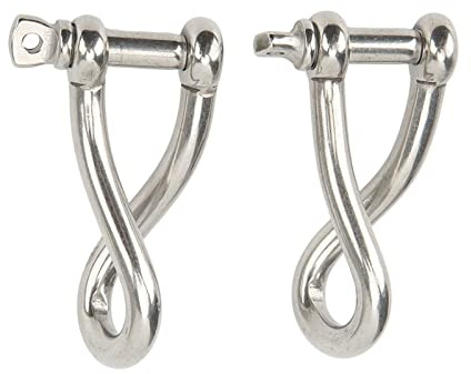 Tbest 2 Grilletes Giratorios de Alta Resistencia de 10 Mm, Grillete de Anclaje de Alta Resistencia, Grillete con Pasador de Tornillo, Acero Inoxidable 316 para Yates, Barcos de Pesca,