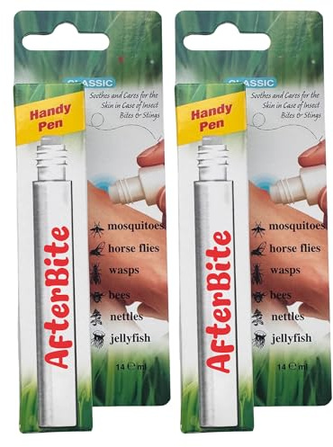 AfterBite Classic Mosquito Pen 2 Pack 14ml | Insect Bite Relief Pen for Mosquito, Midge, Wasp & Bug Bites | Fast Itch Relief for Adults & Kids | Travel Friendly First Aid Solution