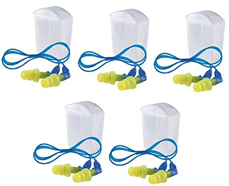3M E-A-R Ultrafit X UF01014 Lot de 5 bouchons d'oreille réutilisables avec cordon SNR = 35 dB