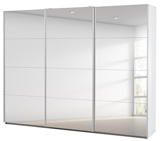 Rauch Möbel Caracas, Schwebetürenschrank, Farbe Weiß, Breite 271 cm | Kleiderschrank mit Schwebetüren, Schiebetüren, 1-türig, mit Spiegel, für Schlafzimmer, Kinderzimmer, Wohnzimmer, Garderobe
