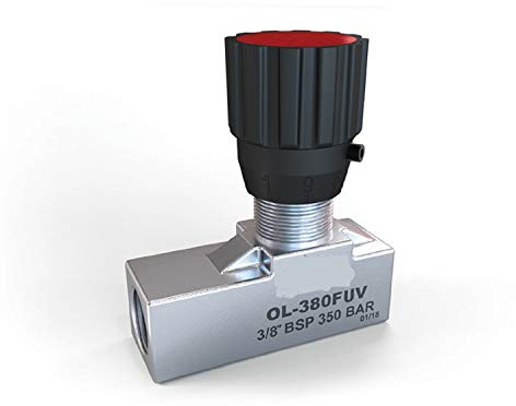 Uzman-Versand 3/8 Drosselrückschlagventil, Durchflussregelventil, Hydraulik Drosselventil, Regelventil. Rückschlagventil (Aluminium, 3/8) Hydraulikventil