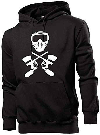 Generisch Paintball Maske und Waffe Männer Hoodie Sweatshirt Schwarz S