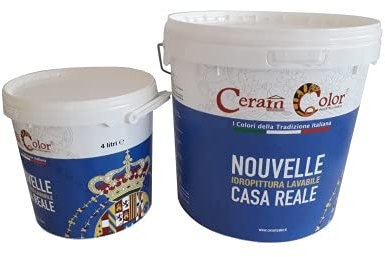 Color point PITTURA MURALE INTERNO VERNICE BIANCO MURO CLASSICO CARTONGESSO AD ALTA COPERTURA 4 L